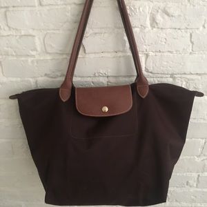 Longchamp Nylon Le Pilage Tote (Large, Brown)